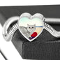 Exotic Shorthair Cat Print Heart Charm Steel Bracelet