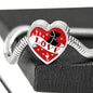 Cute Pets Print Heart Charm Steel Bracelet