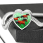 Arabian Horse Art Print Heart Charm Steel Bracelet