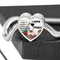 Himalayan Cat Print Heart Charm Steel Bracelet