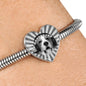 Beagle Dog Print Heart Charm Steel Bracelet