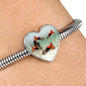 Lovely Common Molly Fish Print Heart Pendant Steel Bracelet