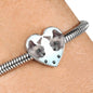 Tonkinese Cat Print Heart Charm Steel Bracelet