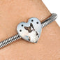 Cardigan Welsh Corgi Print Heart Charm Steel Bracelet
