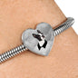 Boston Terrier Print Heart Steel Bracelet