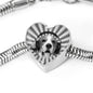 Beagle Dog Print Heart Charm Steel Bracelet