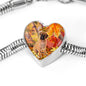 Bullmastiff Print Heart Charm Steel Bracelet