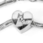 Alaskan Malamute Print luxury Heart Charm Bracelet
