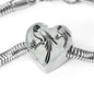 Parrot Vector Art Print Heart Charm Steel Bracelet