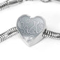 Cute Dog Print Heart Charm Steel Bracelet
