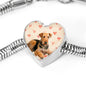 Airedale Terrier Print Luxury Heart Charm Bracelet