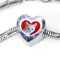 Burmilla Cat Print Heart Charm Steel Bracelet