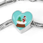 Maltese Dog Print Heart Charm Christmas Special Steel Bracelet