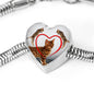 Bengal Cat Print Heart Charm Steel Bracelet