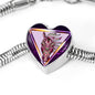 Horse Designer Art Print Heart Charm Steel Bracelet