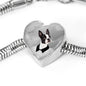 Boston Terrier Print Heart Steel Bracelet