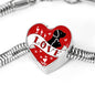 Cute Pets Print Heart Charm Steel Bracelet