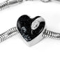 Amazing Snake Print Heart Charm Steel Bracelet