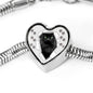 Nebelung Cat Print Heart Charm Steel Bracelet