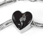 Amazing Great Dane Dog Print Heart Charm Steel Bracelet
