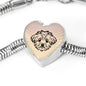 Maltese Dog Vector Art Print Heart Charm Steel Bracelet