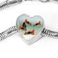 Lovely Common Molly Fish Print Heart Pendant Steel Bracelet
