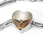 Norwegian Forest Cat Print Heart Charm Steel Bracelet