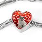 British Shorthair Cat Print Heart Charm Steel Bracelet