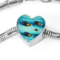 Achilles Tang Fish Print Heart Charm Steel Bracelet