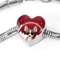 Chihuahua Print Heart Charm Steel Bracelet