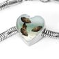 Oscar Fish Print Heart Charm Steel Bracelet