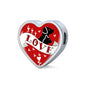 Cute Pets Print Heart Charm Steel Bracelet