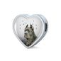 Cane Corso Print Heart Charm Steel Bracelet