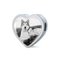 Alaskan Malamute Print luxury Heart Charm Bracelet