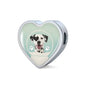 Dalmatian Dog Print Heart Charm Steel Bracelet
