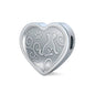 Cute Dog Print Heart Charm Steel Bracelet