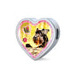 Miniature Schnauzer Dog Print Heart Charm Steel Bracelet