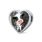 Cow Print Heart Charm Steel Bracelet