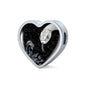 Amazing Snake Print Heart Charm Steel Bracelet