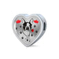 Cute Boston Terrier Print Heart Charm Steel Bracelet