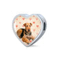 Airedale Terrier Print Luxury Heart Charm Bracelet