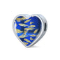 Zebrafish Fish Print Heart Charm Steel Bracelet