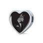 Amazing Great Dane Dog Print Heart Charm Steel Bracelet