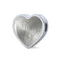 Thoroughbred Horse Print Heart Charm Steel Bracelet