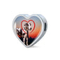 Lovely Great Dane Print Heart Charm Steel Bracelet