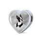 Boston Terrier Print Heart Steel Bracelet