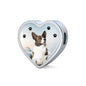 Cardigan Welsh Corgi Print Heart Charm Steel Bracelet