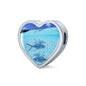 Fish Print Heart Charm Steel Bracelet