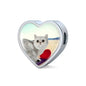 Exotic Shorthair Cat Print Heart Charm Steel Bracelet
