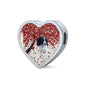 English Springer Spaniel Print Heart Charm Steel Bracelet